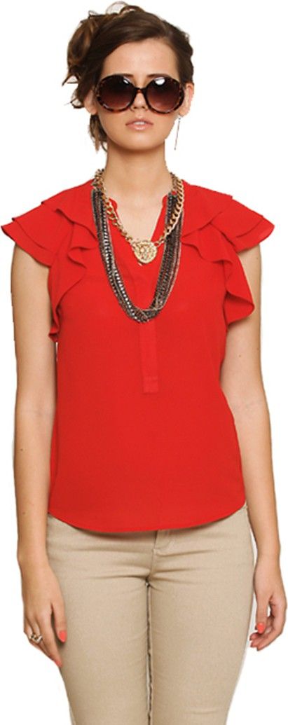 Zink London Casual Short Sleeve Solid Women's Top