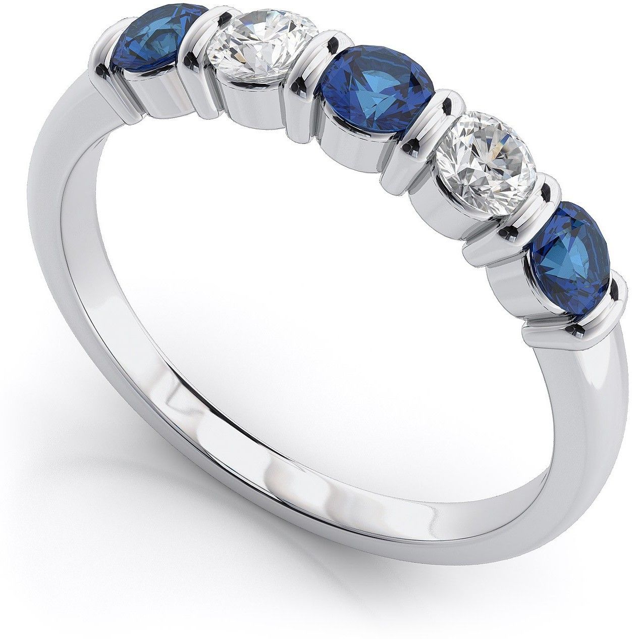 Zevrr Sterling Silver Swarovski Zirconia Platinum NA K Ring