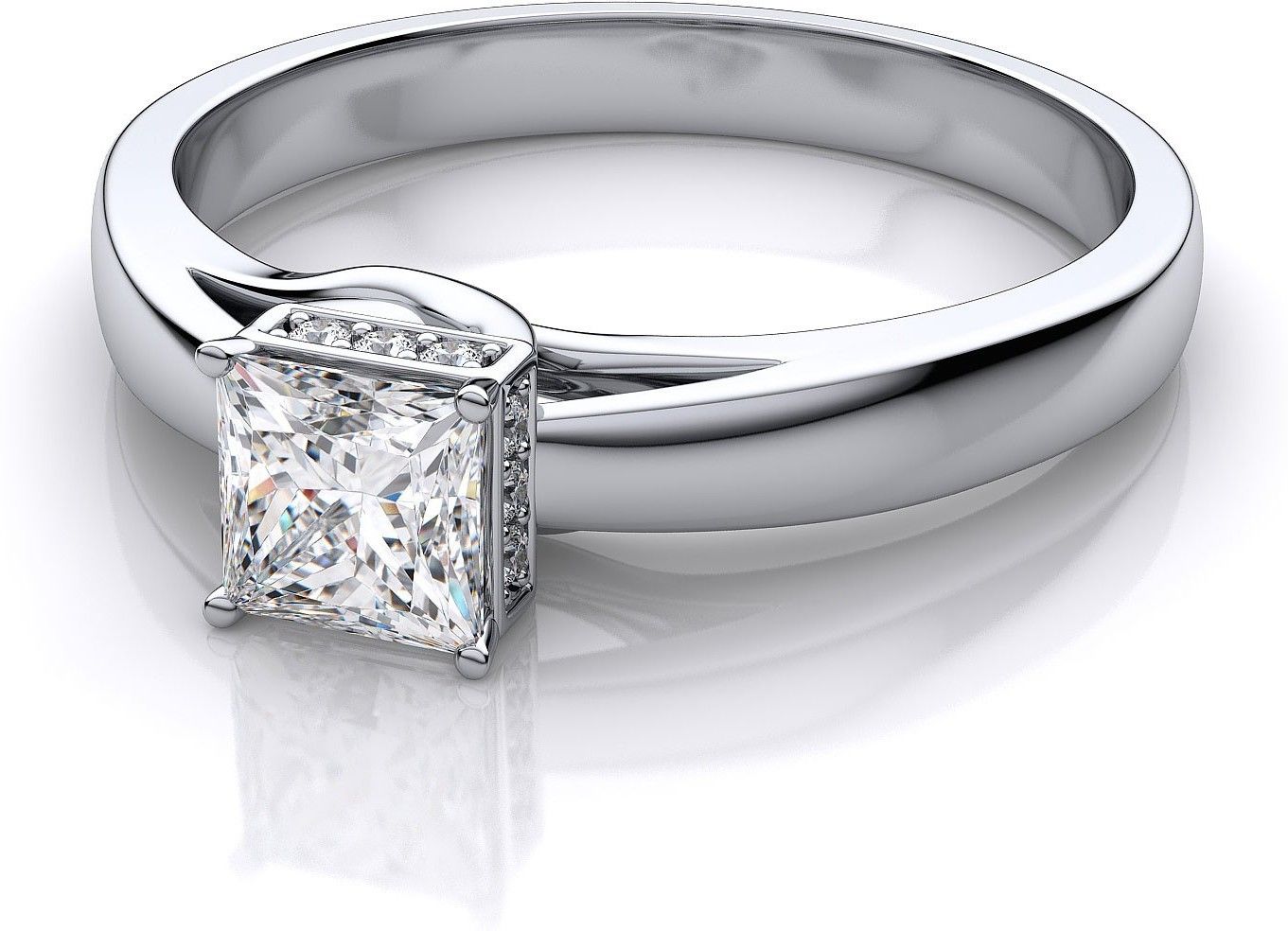 Zevrr Sterling Silver Swarovski Zirconia Platinum NA K Ring