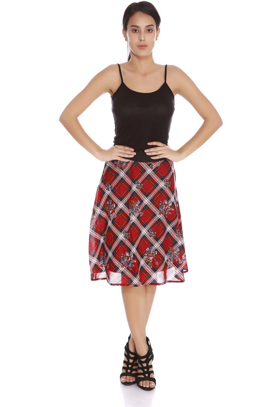 109f Checkered Women's Regular Skirt