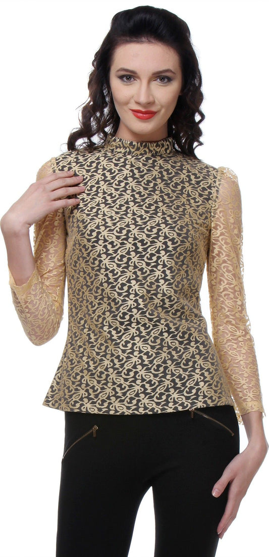 Zastraa Party Full Sleeve Embroidered Women's Top