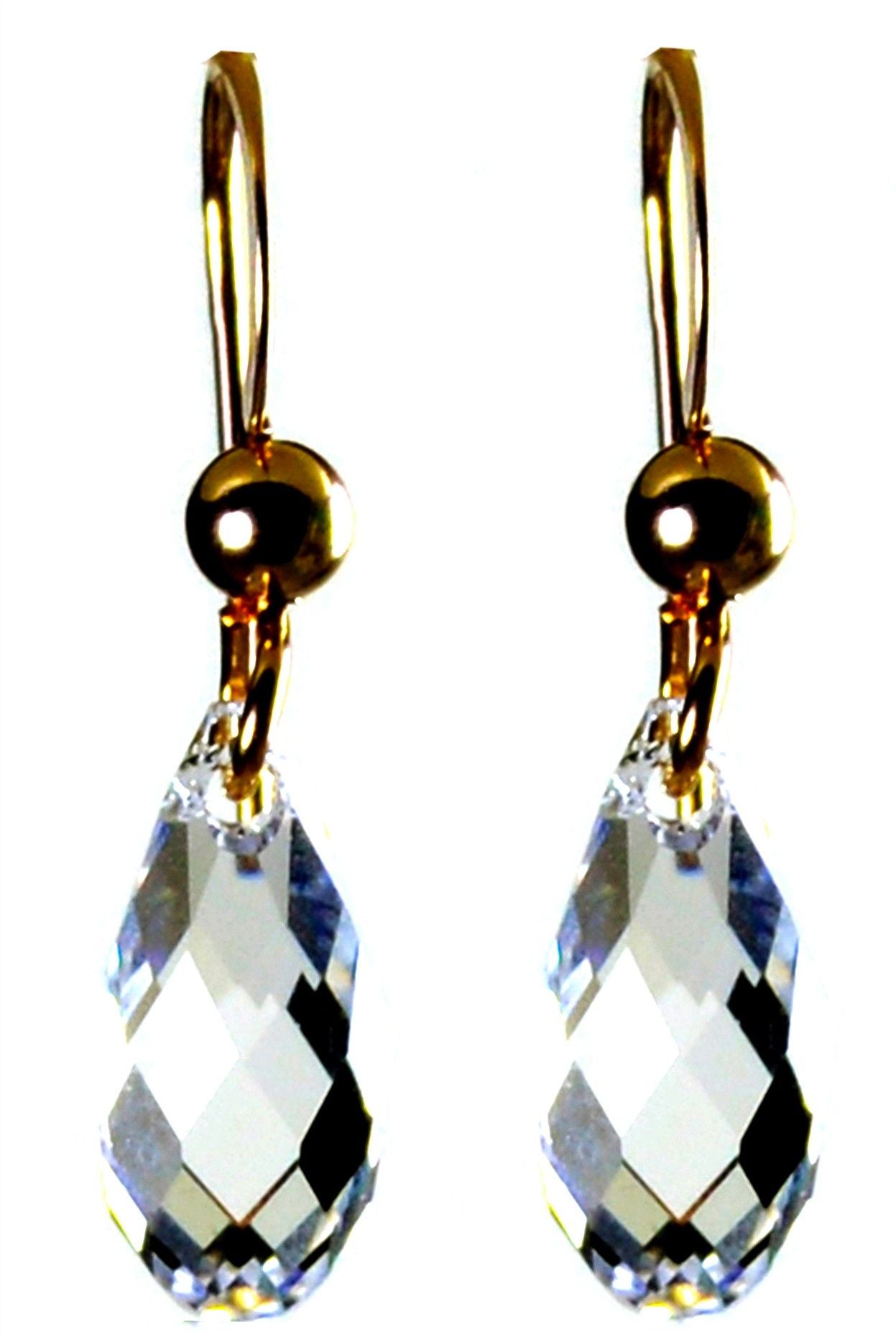 Pearl Paradise Briolette With Moonlight Elements. Swarovski Crystal Stone Dangle Earring