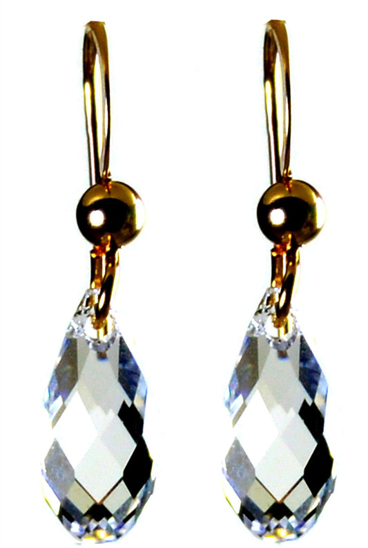 Pearl Paradise Briolette With Moonlight Elements. Swarovski Crystal Stone Dangle Earring