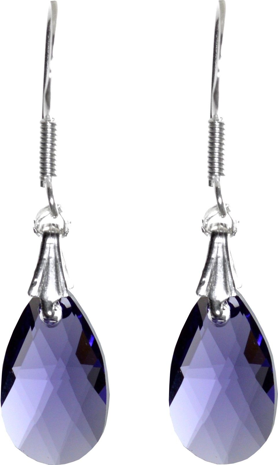 Pearl Paradise "Ink drop" Swarovski Crystal Silver Dangle Earring