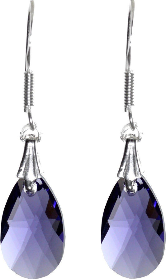 Pearl Paradise "Ink drop" Swarovski Crystal Silver Dangle Earring
