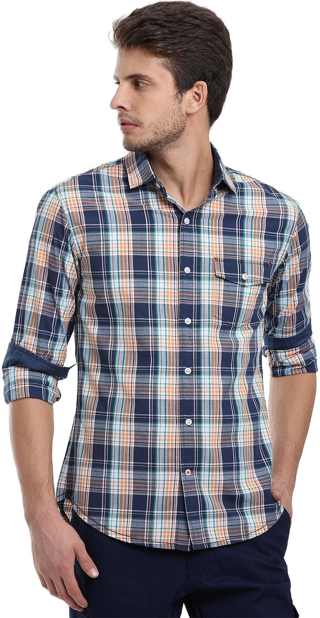Zobello Men's Checkered Casual Multicolor Shirt