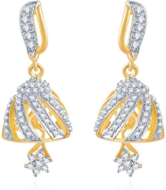 Sukkhi Lavish Yellow Gold, Rhodium Alloy Jhumki Earring