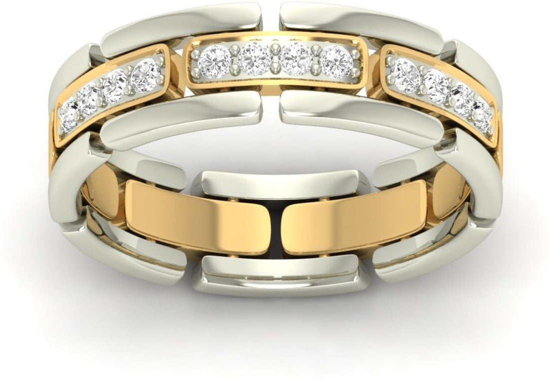 Jewels5 Jamie Gold Diamond Rhodium 14 K Ring