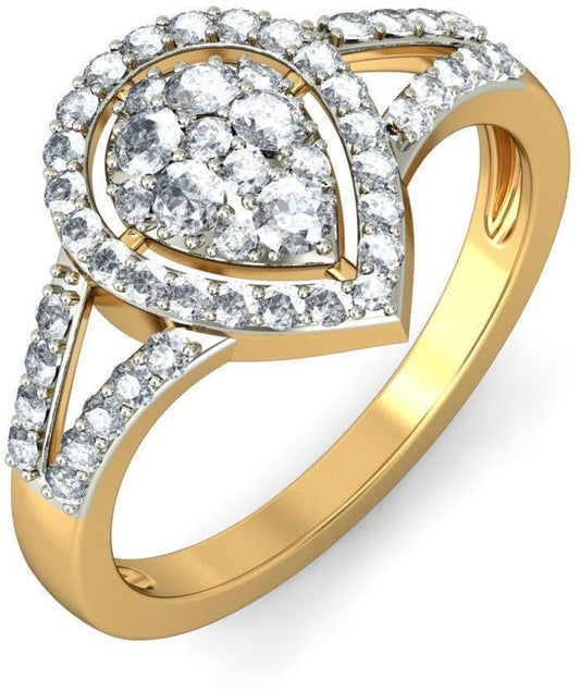 BlueStone The Nabha Yellow Gold Diamond 14 K Ring