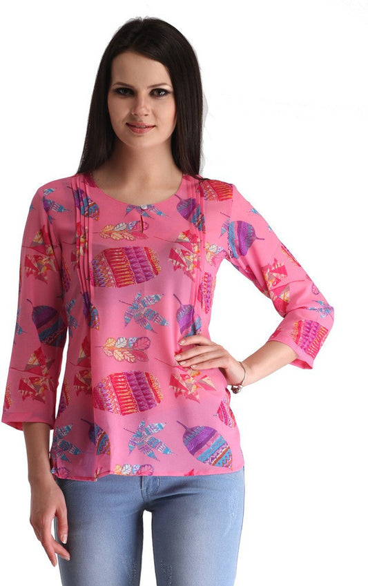 ZAIRE Casual 3/4 Sleeve Printed Women's Top