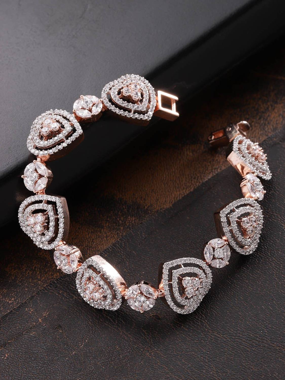 Brass Cubic Zirconia Gold-plated Bracelet