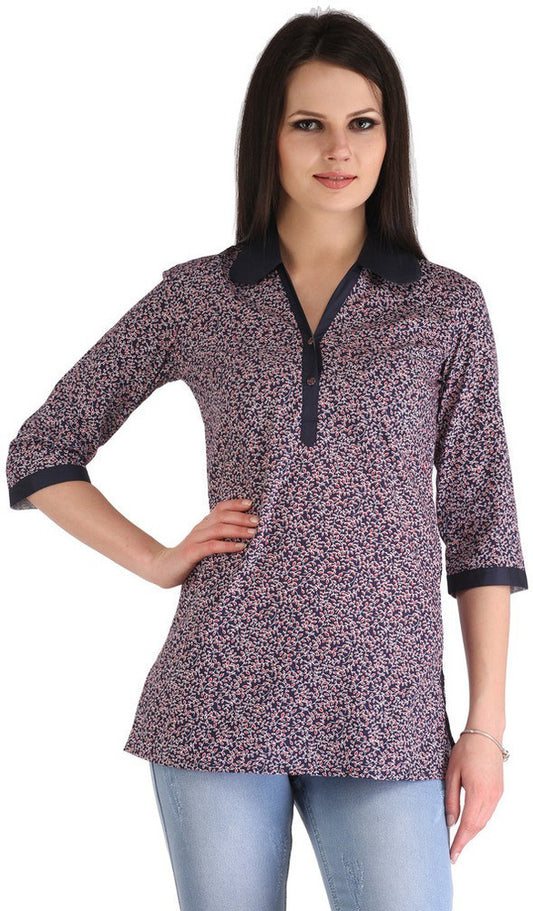 ZAIRE Casual 3/4 Sleeve Printed Women's Top