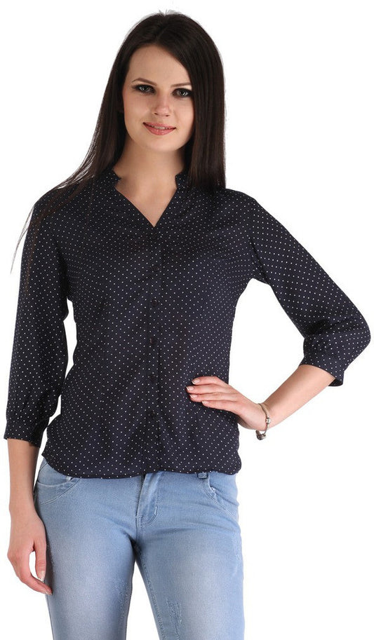 ZAIRE Casual 3/4 Sleeve Polka Print Women's Top