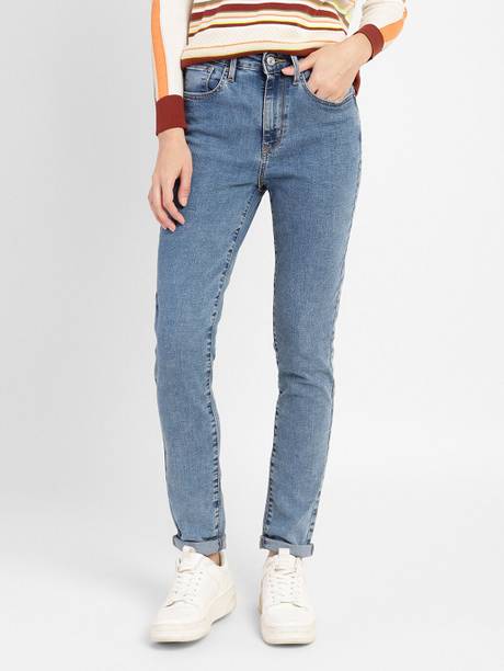 721 Women Skinny Mid Rise Blue Jeans