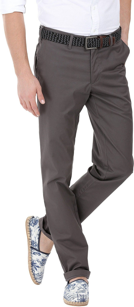 Zobello Slim Fit Men's Grey Trousers