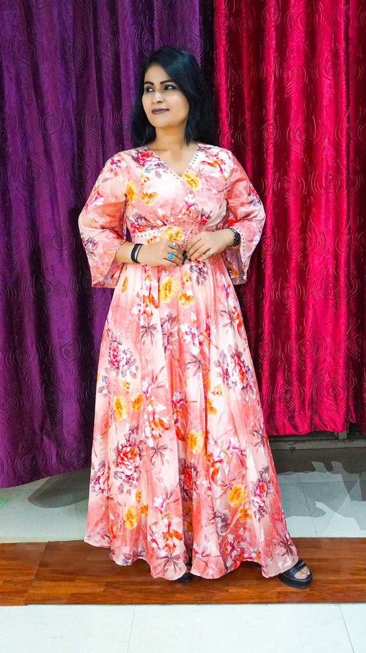 Women Ethnic Dress Multicolor Ankle Length Dress