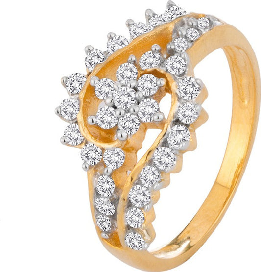 Voylla Precious Plain Yellow Gold Diamond Yellow Gold 14 K Ring