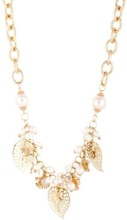 Aaishwarya Enchanting Leaf & Pearls Alloy Necklace