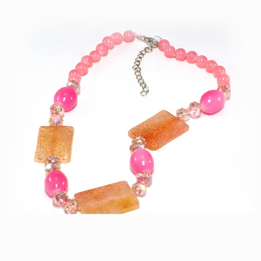 Aara Arts Shaded Pink Beads Alloy Necklace