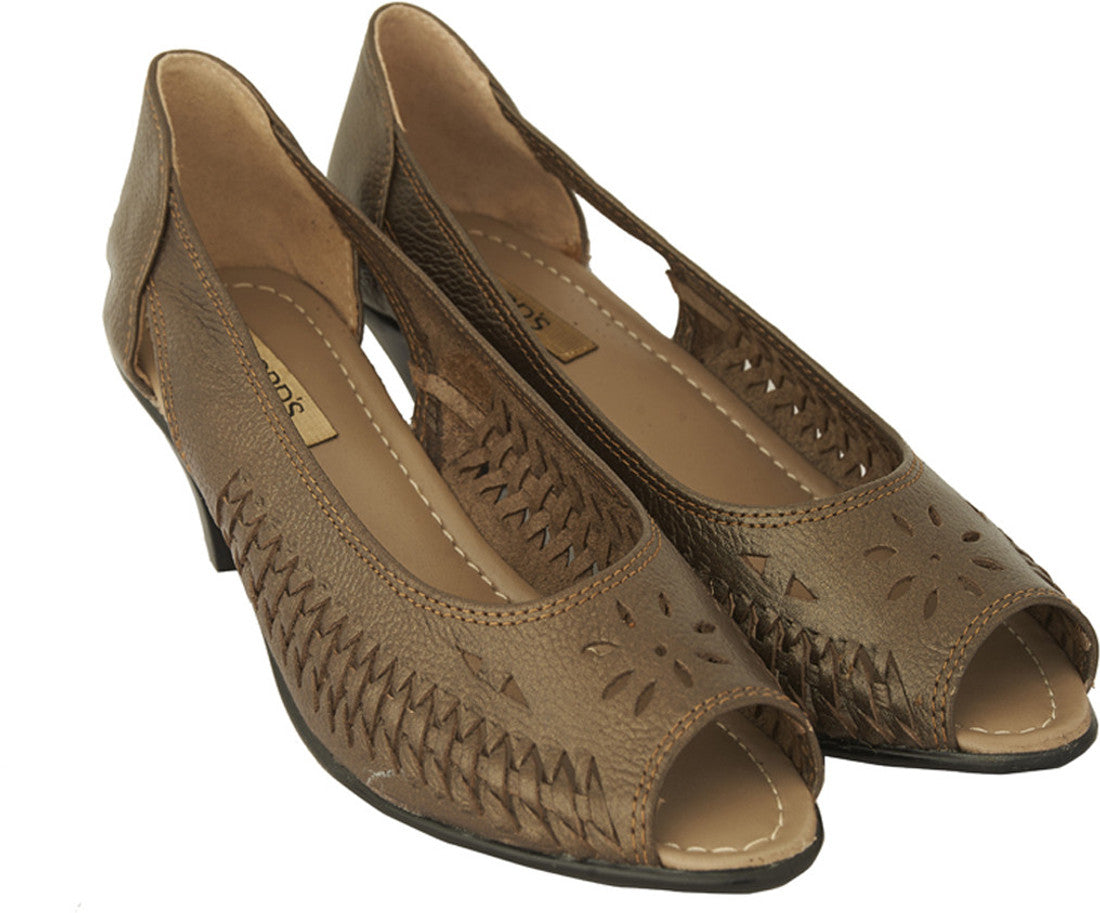 Lord's Antique Gold Women's Peeptoe Heels Women Heels