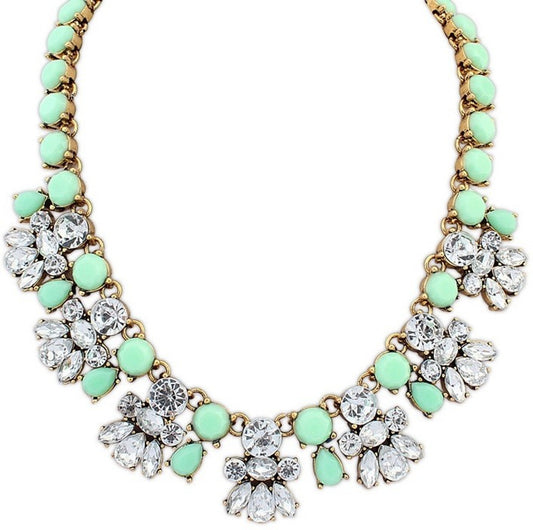 Aaishwarya Glamour Green Crystal Alloy Necklace