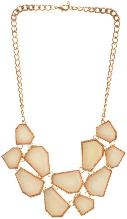Aaishwarya Offwhite Irregulare Shapes Alloy Necklace