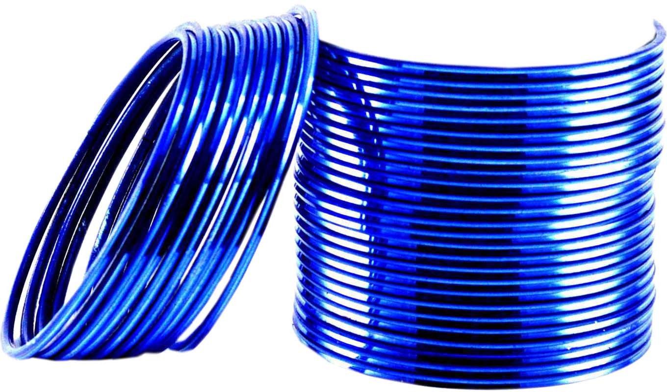 Vidhya Kangan Blue Metal Rhodium Bangle Set