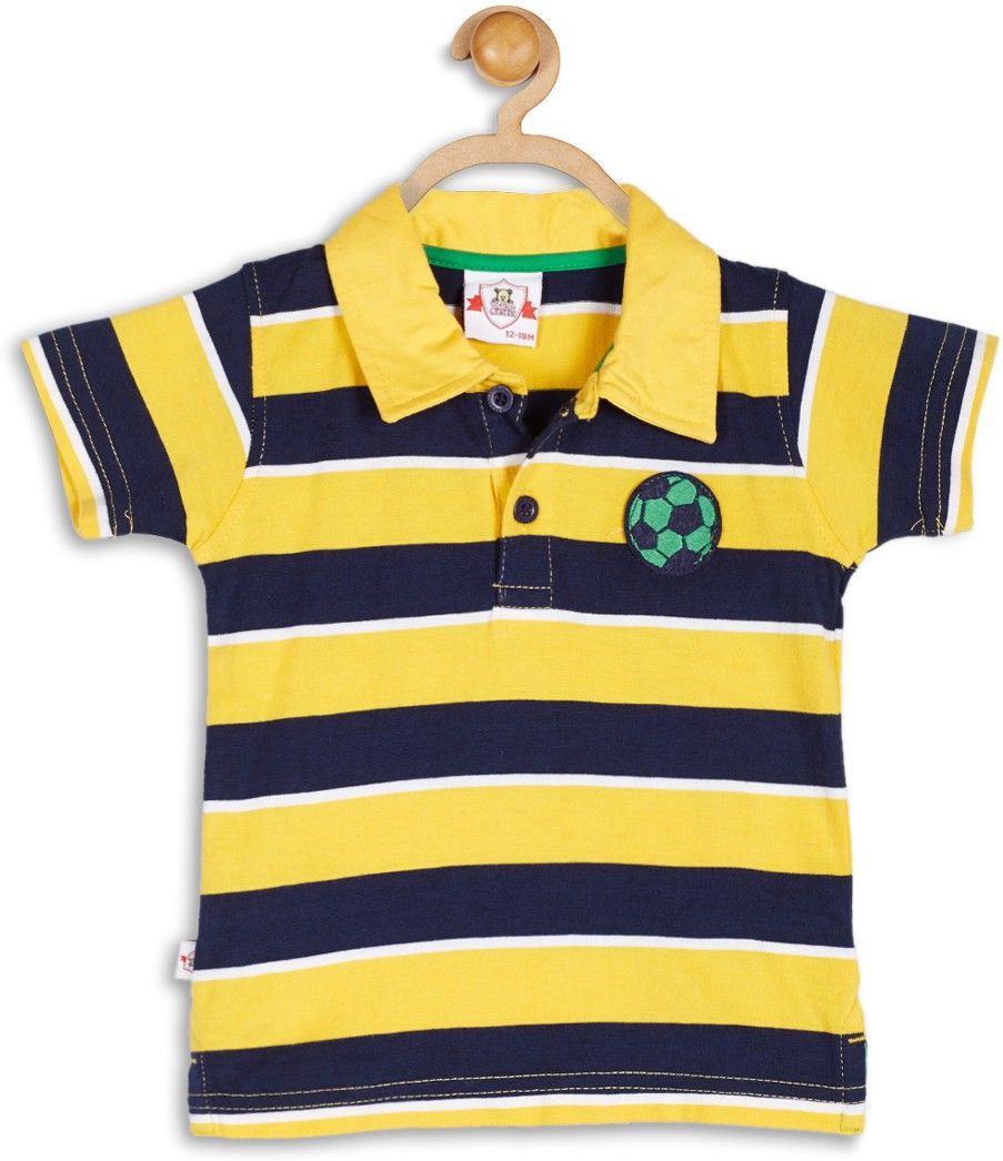 612 League Striped Baby Boy's Flap Collar Neck T-Shirt