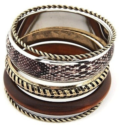 Crunchy Fashion Alloy Bangle Set