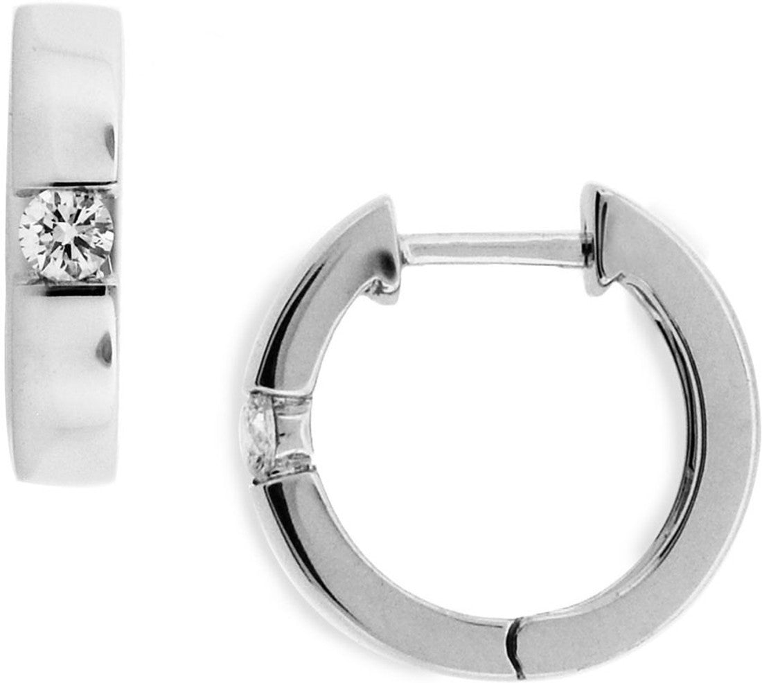Deben & Hill Love Forever Swarovski Crystal Sterling Silver Hoop Earring