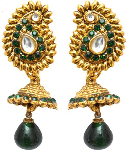 Ratnakar Mango Green  K Copper Drop Earring