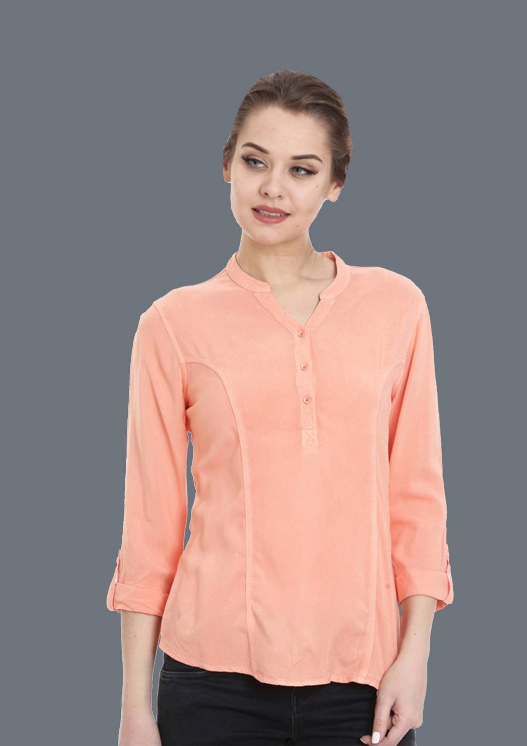 Women Slim Fit Solid Casual Shirt