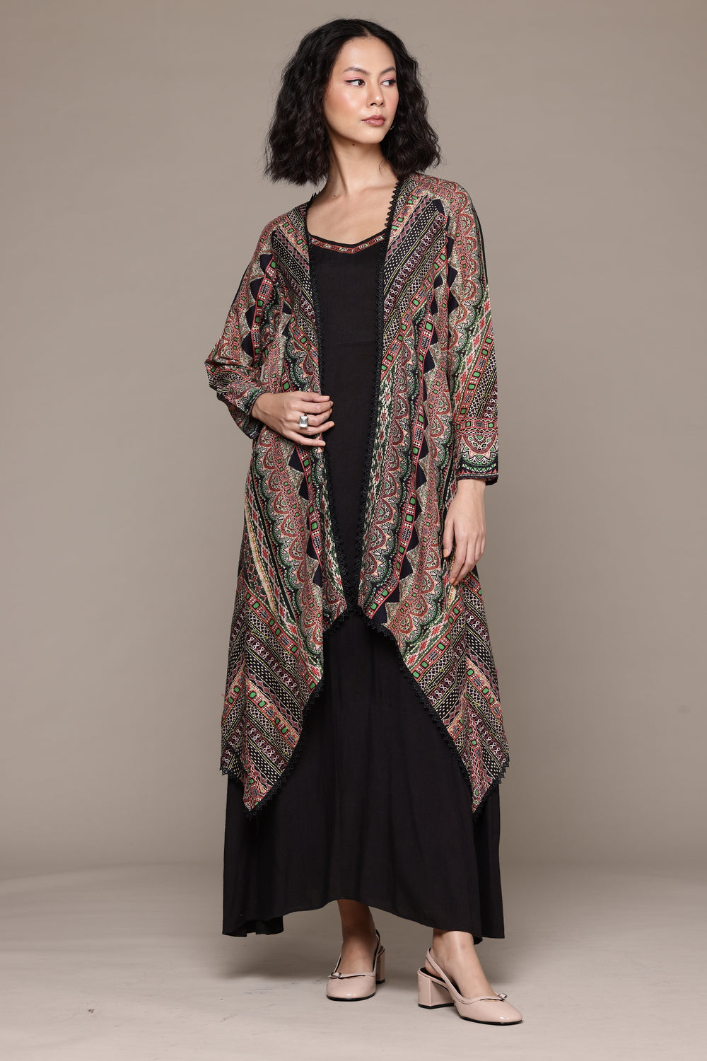 Women Fit and Flare Black Ankle Length Dress