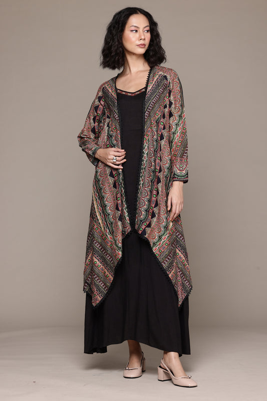 Women Fit and Flare Black Ankle Length Dress