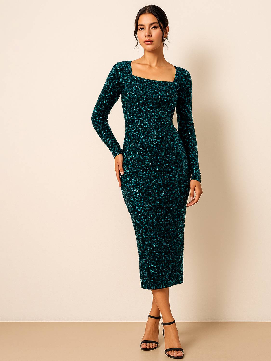 Women A-line Blue Below Knee Dress