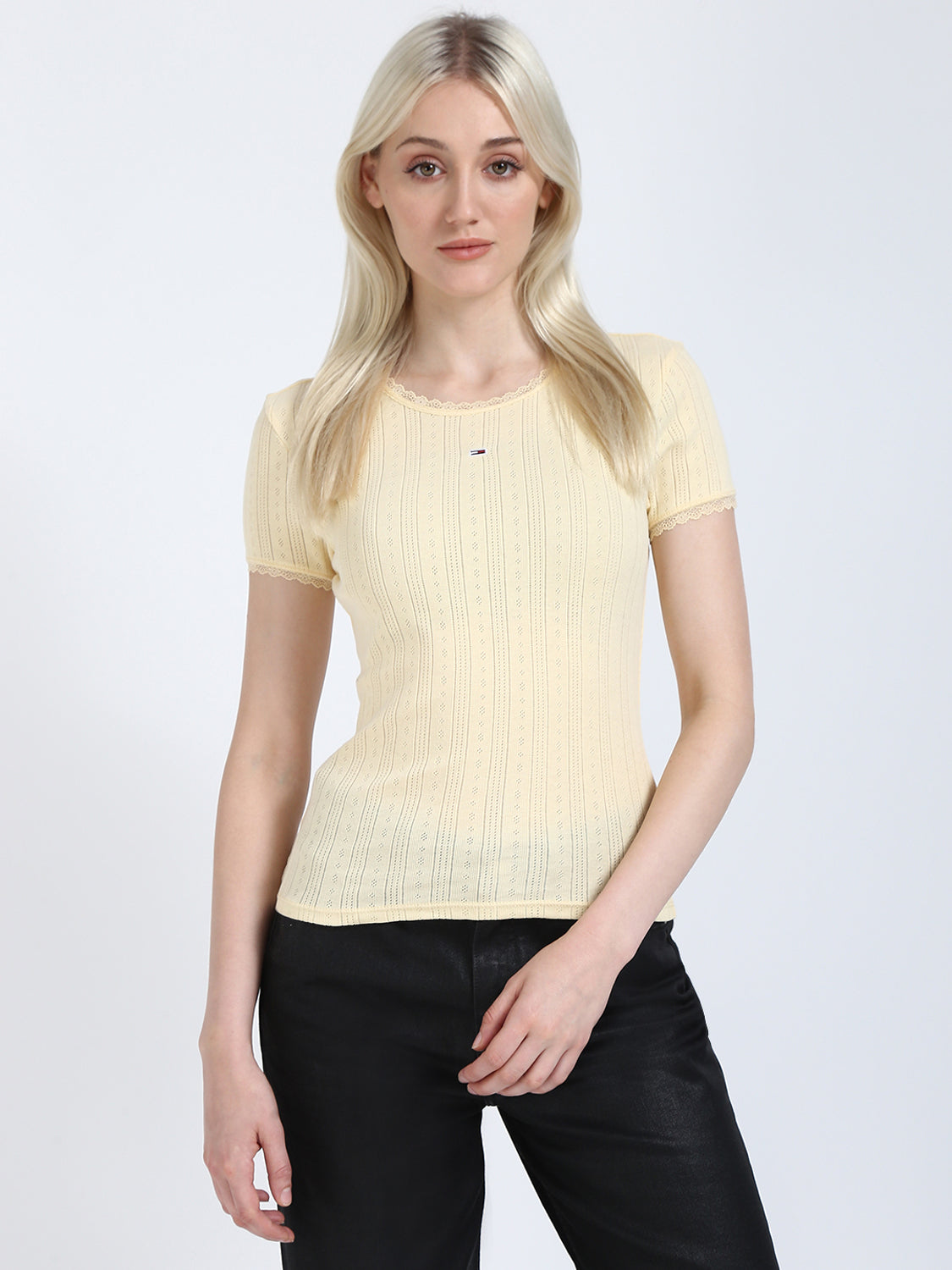 Women Solid Round Neck Cotton Blend Beige T-Shirt