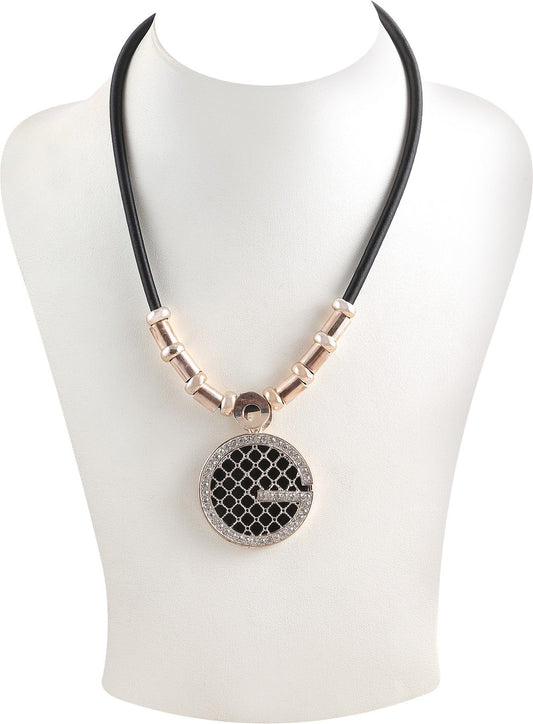 Jadoo Collections Black Designer Alloy Necklace
