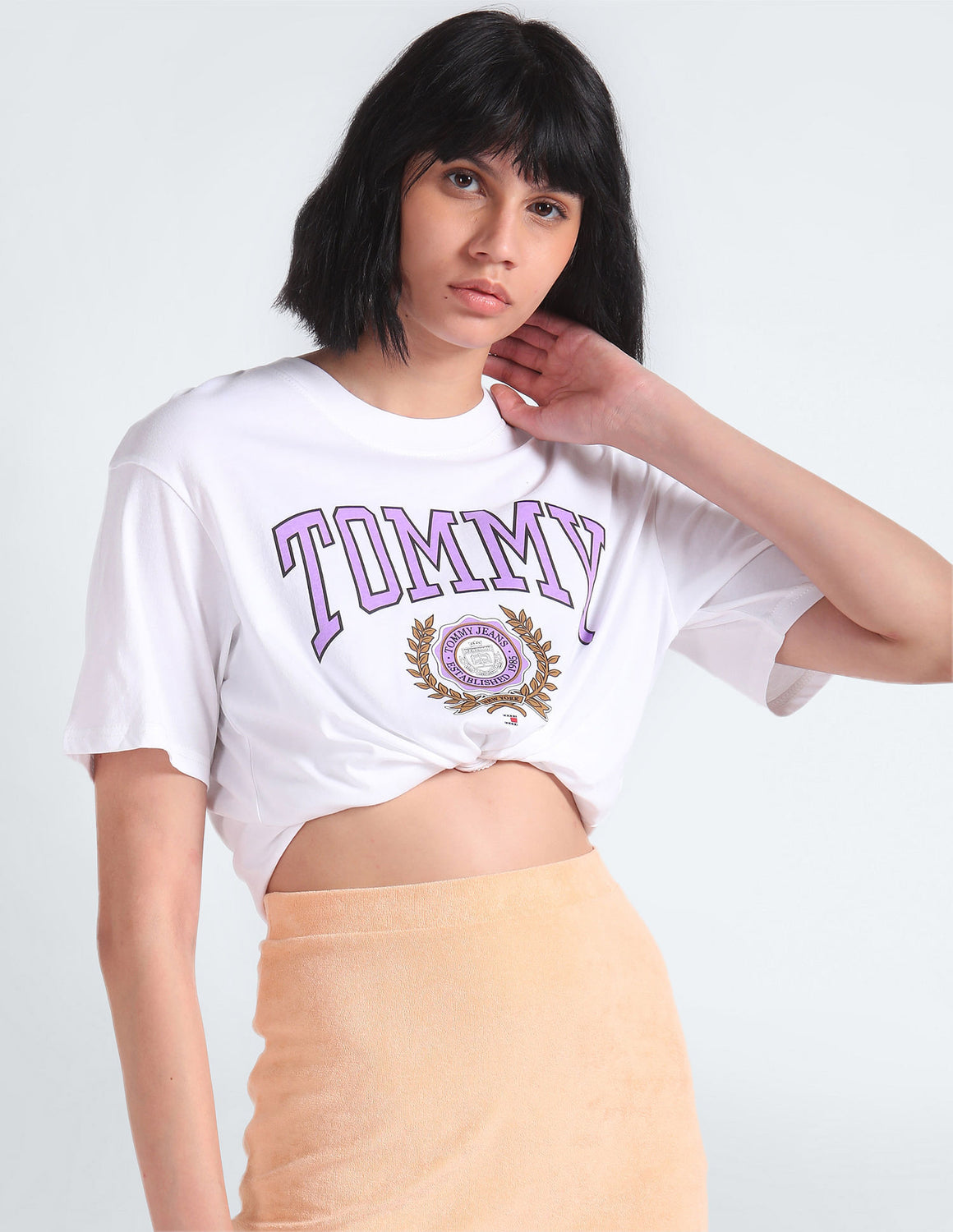 Pack of 3 Women Printed Round Neck Organic Cotton White...