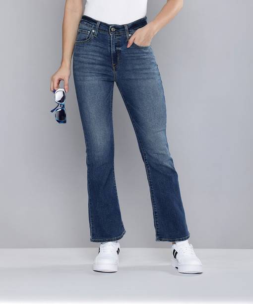 725 Women Boot-Leg High Rise Blue Jeans