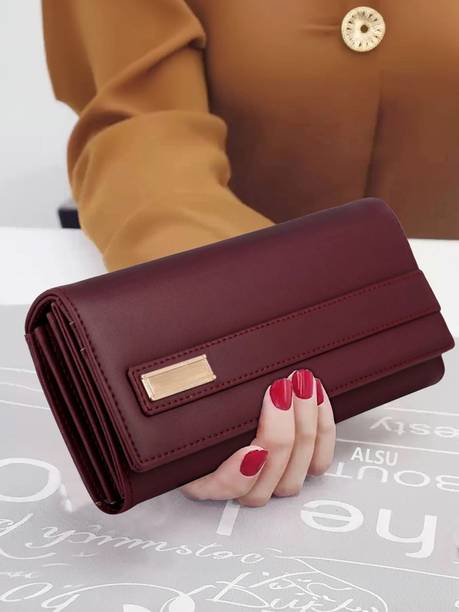 Casual, Party, Formal Maroon  Clutch  - Regular Size