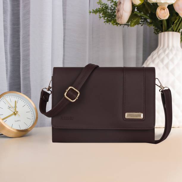 Brown Women Sling Bag women's with shoulder strap and 8...
