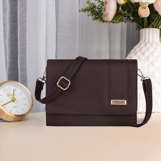 Brown Women Sling Bag women's with shoulder strap and 8...