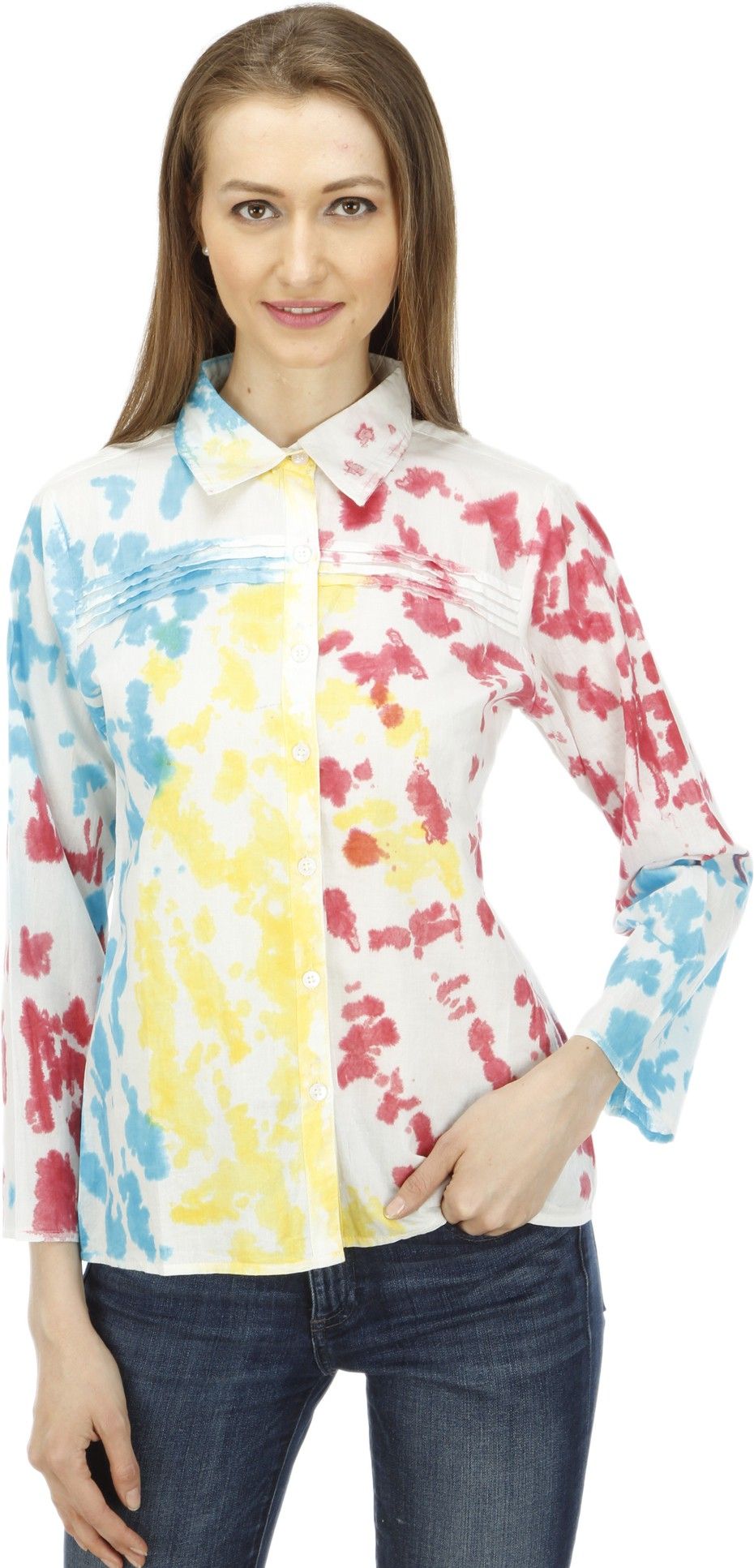 1OAK Women's Polka Print Casual Shirt