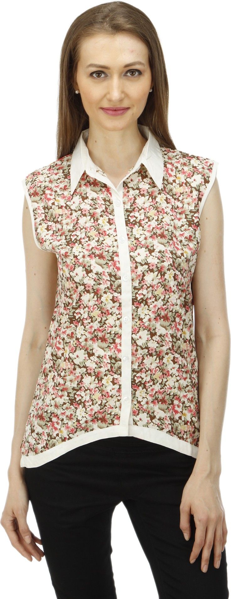 1OAK Women's Floral Print Casual Shirt