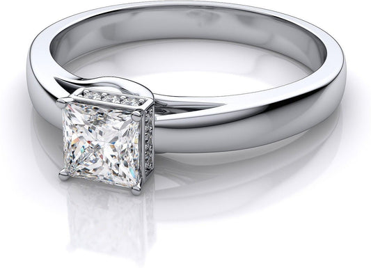 Zevrr Sterling Silver Swarovski Zirconia Platinum NA K Ring