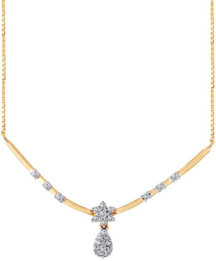 Nirvana Designer Diamond 18K Yellow Gold Plated Gold Necklace