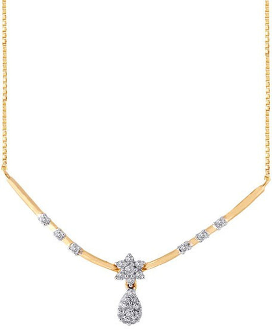 Nirvana Designer Diamond 18K Yellow Gold Plated Gold Necklace