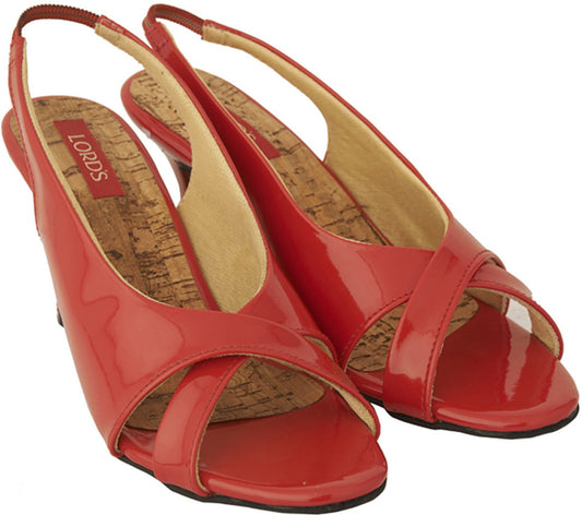 Lord's Red Women's Slingback Peeptoes Women Heels
