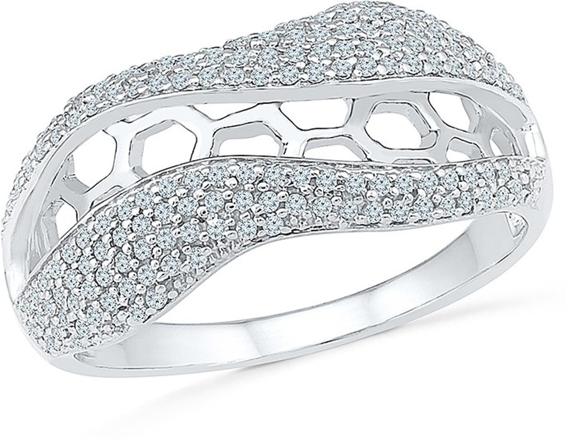 Radiant Bay Best of Halo for women White Gold Diamond 14 K Ring