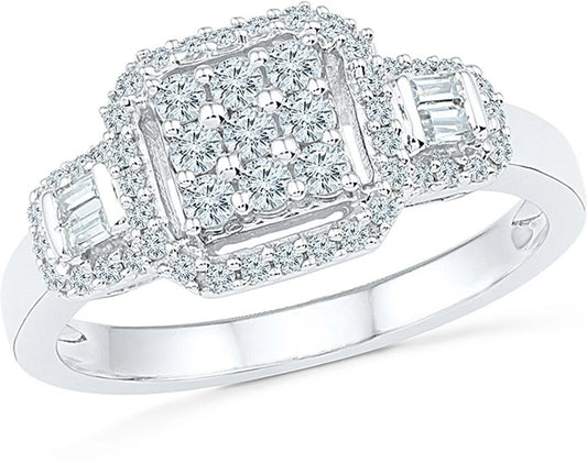 Radiant Bay Plenteous White Gold Diamond 14 K Ring